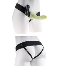 Fetish Fantasy Series for Him or Her Vibrating Hollow Strap-on - Glow in the Dark