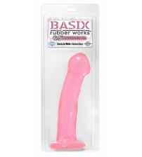 Basix Rubber Works - 6.5 Inch Dong With Suction Cup - Pink