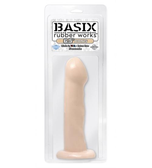 Basix Rubber Works - 6.5 Inch Dong With Suction Cup - Flesh