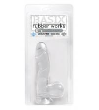 Basix Rubber Works - 6.5 Inch Dong With Suction Cup - Clear