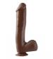 Basix Rubber Works - 10 Inch Dong With Suction Cup - Brown