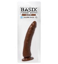 Basix Rubber Works - Slim 7 Inch With Suction Cup - Brown