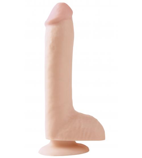 Basix Rubber Works 8 Inch Dong With Suction Cup -  Flesh