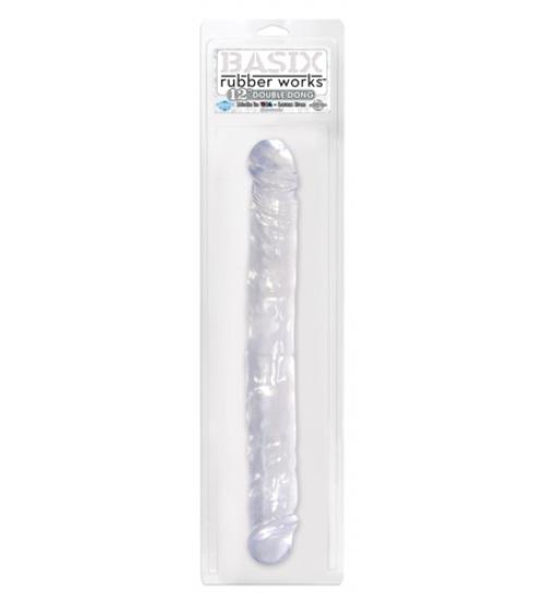 Basix Rubber Works 12 Inch Double Dong - Clear