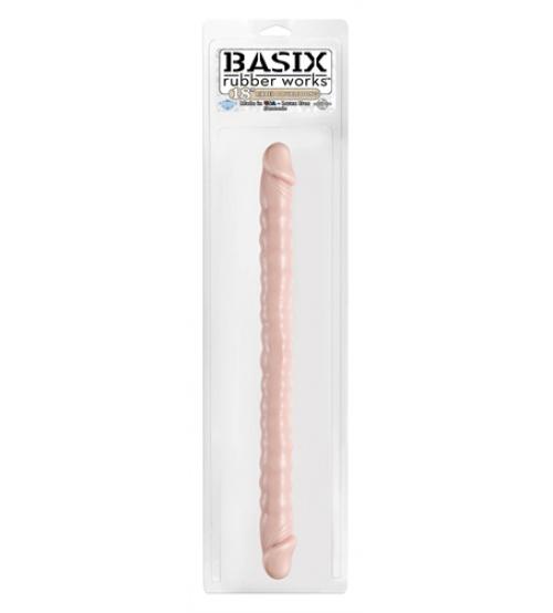 Basix Rubber Works - 18 Inch Ribbed Double Dong - Flesh