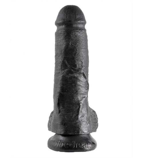 King Cock 8-Inch Cock With Balls - Black