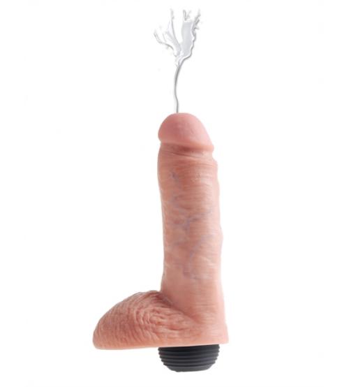King Cock 8 Inch Squirting Cock With Balls - Flesh