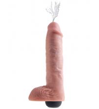 King Cock 11 Inch Squirting Cock With Balls - Flesh