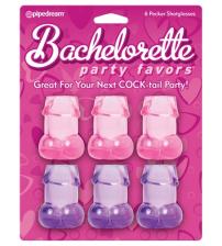 Bachelorette Party Pecker Shot Glasses - 6 Pieces - Assorted Colors