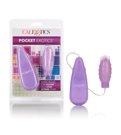 Silicone Slims Vibrating Nubby Bullet - Purple