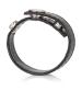 Leather Black 3-Snap Ring