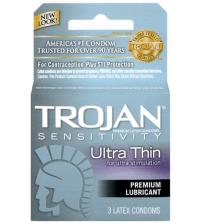 Trojan Sensitivity Ultra Thin Lubricated Condoms - 3 Pack