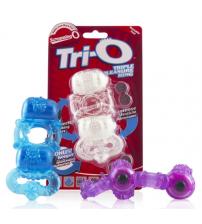 The Tri-O Triple Pleasure Ring - 6 Count Box - Assorted Colors