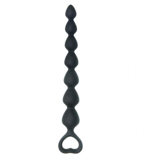 The 9's S Beads Silicone Anal Beads - Black