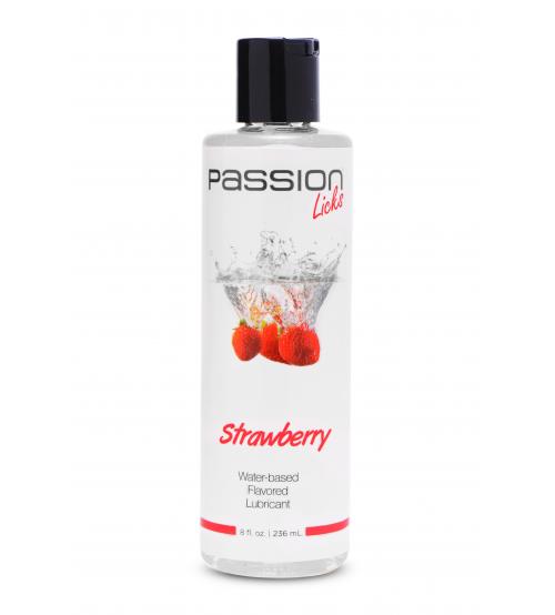 Passion Licks Strawberry Water Based Flavored  Lubricant - 8 Fl Oz / 236 ml