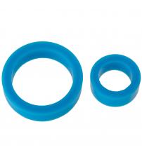Titanmen Cock Ring Platinum Silicone Double Pack - Blue