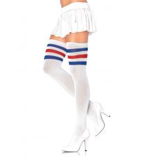 3 Stripes Athletic Ribbed Thigh Highs - One Size