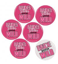 Bride Gone Wild Button Assortment  - 6 Buttons