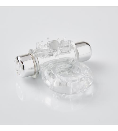 Sensuelle 7 Function Rechargeable Bullet Ring -  Clear