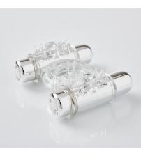Sensuelle 7 Function Rechargeable Double Action Bullet Ring - Clear