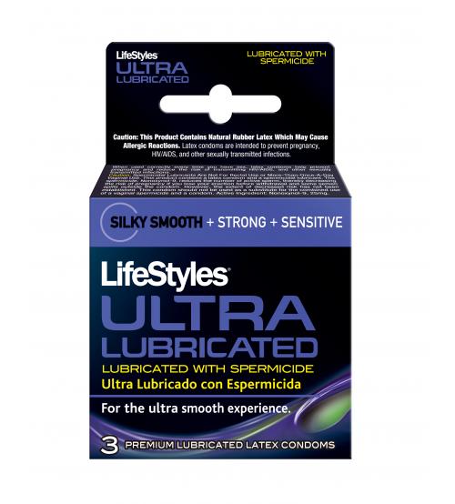 Lifestyles Ultra Lubricated With Spermicide - 3 Pack