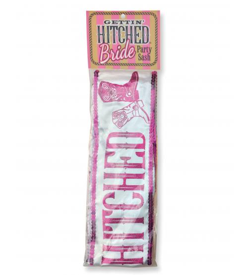 Gettin' Hitched Bride Party Sash - Sparkle Pink