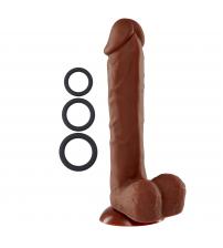 9" Silicone Pro Odorless Dong - Brown