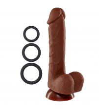 7" Silicone Pro Odorless Dong - Brown