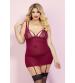 Risky Business Chemise Set - One Size Queen - Wine