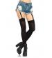 Attached Clip Garter Thigh Highs - One Size