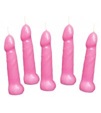 Bachelorette Pecker Party Pink Candles 5pk