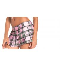 Pink Pleated School Girl Skirt - Medium/ Large