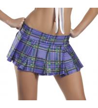 Plum Pleated School Girl Skirt - Small/ Medium