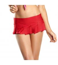 Red Pleated Mini Skirt - Medium/ Large