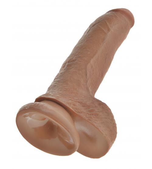 King Cock  9" Cock With Balls - Tan