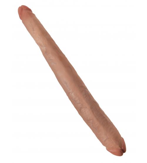 King Cock  16" Tapered Double Dildo - Tan