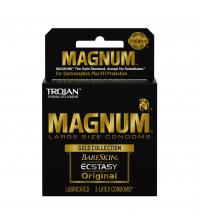 Trojan Magnum Large Size Gold Collection Condoms - 3 Pack