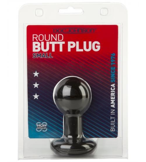 Round Butt Plug - Small - Black