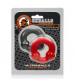 Ultraballs 2-Piece Cockring Set - Steel & Red