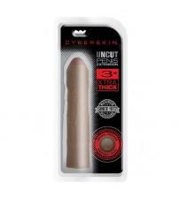 Cyberskin 3 Inch Xtra Thick Uncut Transformer  Penis Extension - Dark