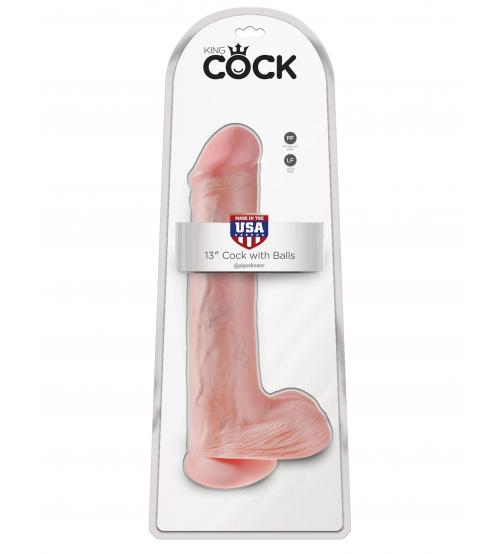 King Cock 13" Cock With Balls - Light