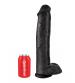 King Cock 15" Cock With Balls - Black