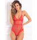 X Marks the Spot Lace Teddy - Medium/ Large - Red