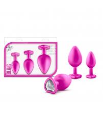 Luxe - Bling Plugs Training Kit - Pink With White Gems