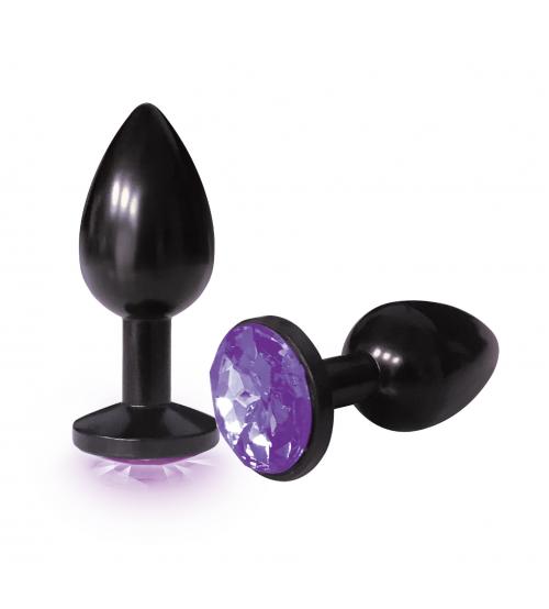 The 9's the Silver Starter Anodized Bejeweled Stainless Steel Plug - Violet