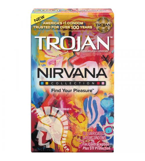 Trojan Nirvana - 10 Pack Assorted Lubricated Latex Condoms