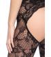 Lace Keyhole Bodystockings With Cheeky Cutout Bottom - Black - One Size