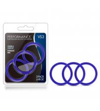 Performance - Vs3 Pure Premium Silicone  Cockrings - Large - Indigo