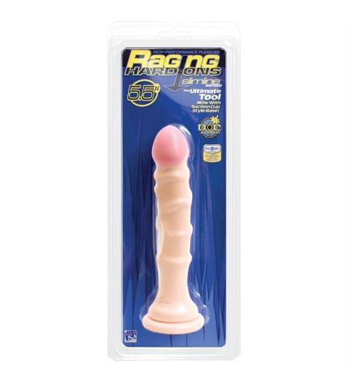 Raging Hard-Ons Slimline With Suction Cup  5.5 Inch Dong - Vanilla