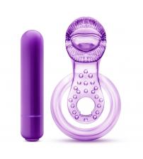 Play With Me - Lick It - Vibrating Double Strap Cockring - Purple